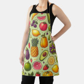 Groene achtergrond fruit en groenten ontwerp schort (Insitu)