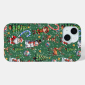 Groene Achtergrond Kerst Decoratiepatroon Case-Mate iPhone Case (Achterkant (horizontaal))