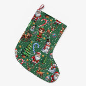 Groene Achtergrond Kerst Decoratiepatroon Grote Kerstsok (Voorkant (Hangend))