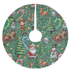 Groene Achtergrond Kerst Decoratiepatroon Kerstboom Rok