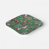 Groene Achtergrond Kerst Decoratiepatroon Papieren Bordje (Gebogen)
