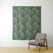 Groene Achtergrond Kerst Decoratiepatroon Wandkleed (In situ)
