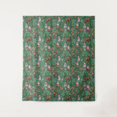 Groene Achtergrond Kerst Decoratiepatroon Wandkleed (Voorkant)