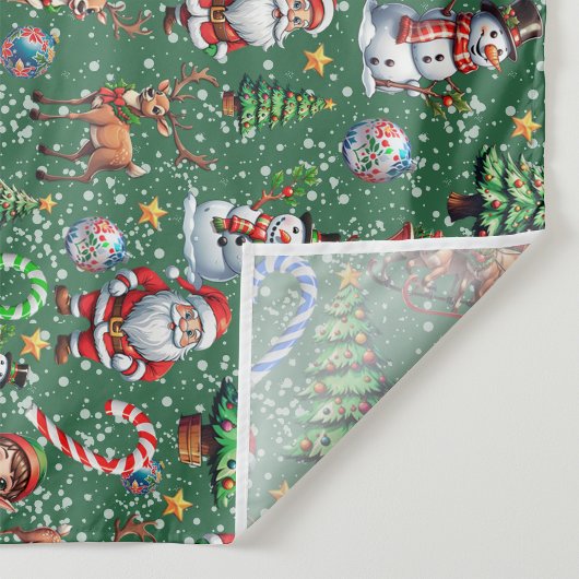 Groene Achtergrond Kerst Decoratiepatroon Wandkleed