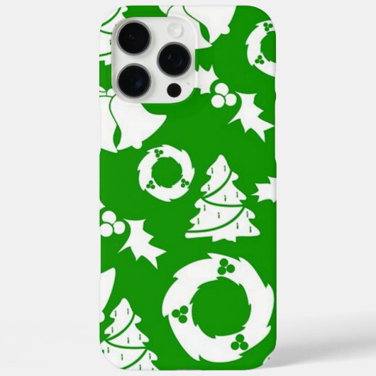 Groene achtergrond met cellen, mistletoe en bomen Case-Mate iPhone case (Achterkant)