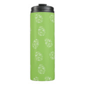 Groene achtergrond met patroon van siereieren thermosbeker (Voorkant)