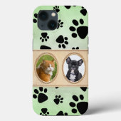 Groene achtergrond met poten, aangepaste huisdiere Case-Mate iPhone case (Achterkant)