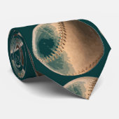 Groene Achtergrond Pop Art Baseball Stropdas (Opgerold)