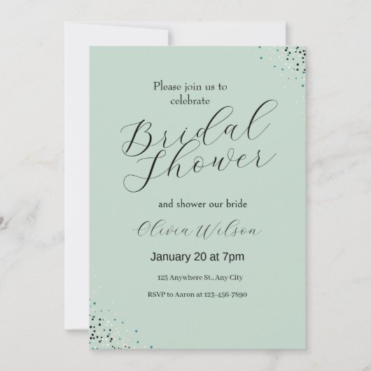 Groene achtergrond Zwart Minimalistisch Vrijgezell Kaart (Voorkant)