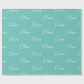 Groene achtergrondnaam Meiswerk Cadeaupapier (Vlak)