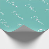 Groene achtergrondnaam Meiswerk Cadeaupapier (Hoek)