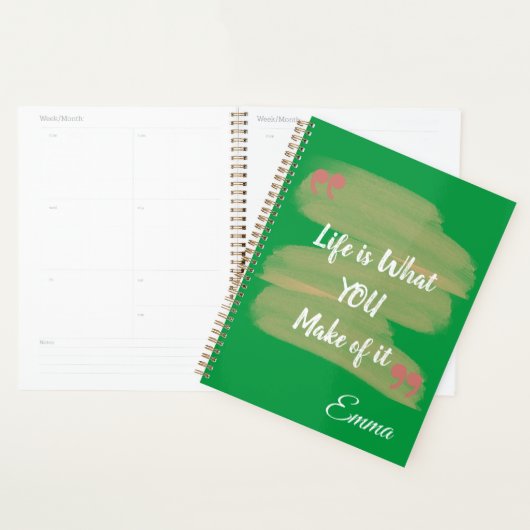 Groene achtergrondplanner Gepersonaliseerd Planner (Display)