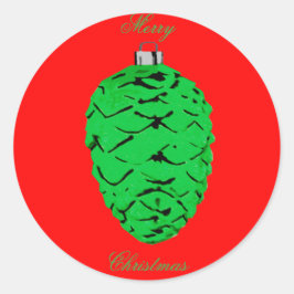 Groene Acorn Rode Envelop Afdichtingen Ronde Sticker