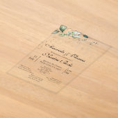 Groene acryl trouwkaart Spaans Uitnodigingen (Laagn)