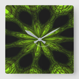 Groene acrylwandklok vierkante klok