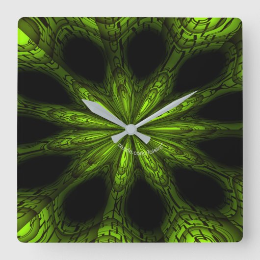 Groene acrylwandklok vierkante klok (Voorkant)