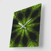Groene acrylwandklok vierkante klok (Hoek)