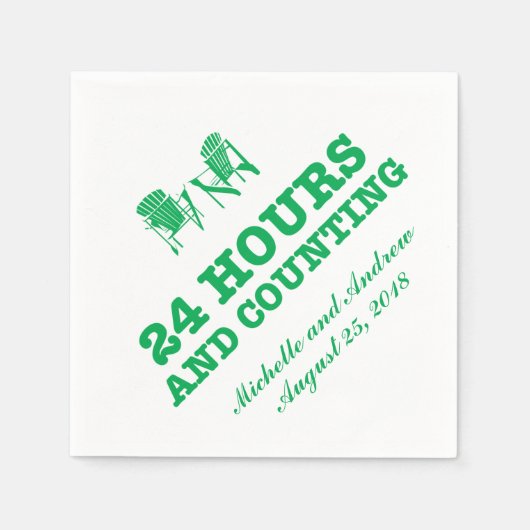 Groene Adirondack Stoelen 24 uur en tellen Servetten (Voorkant)