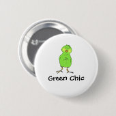 Groene afbeelding ronde button 5,7 cm (Voorkant /achterkant)
