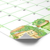 Groene afdrukbare agenda maart 2023 poster (Hoek)