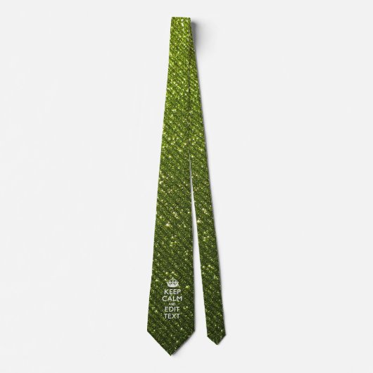 Groene afdrukken Pas uw Keep Calm Gift aan Stropdas (Voorkant)