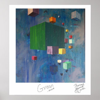 Groene afdrukken poster