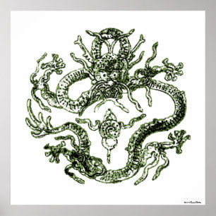 Groene afdrukweergave poster