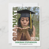 Groene Afgestudeerde 2026 Foto Afstuderen Kaart (Voorkant)
