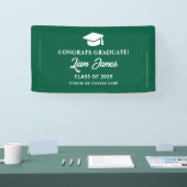 Groene afgestudeerde Gefeliciteerd met je afstuder Spandoek (Beurs)