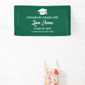 Groene afgestudeerde Gefeliciteerd met je afstuder Spandoek (Insitu)