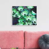 Groene Afrikaanse madeliefjes Abstracte bloem Canvas Afdruk (Insitu (Woonkamer))