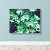 Groene Afrikaanse madeliefjes Abstracte bloem Canvas Afdruk (Insitu (Houten vloer))