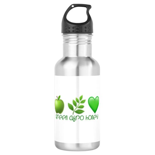 Groene Afro Honey Water Bottle Waterfles (Voorkant)
