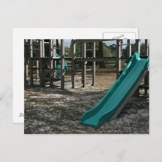 Groene afspeelobjectglaasje, houten oerwoud gymzaa briefkaart (Voorkant / Achterkant)