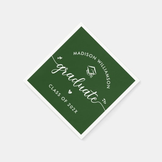 Groene Afstudeer Script Harten Dop Pictogram Fun M Servet (Hoek)