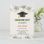Groene afstudeer uitnodiging (Staand voorkant)