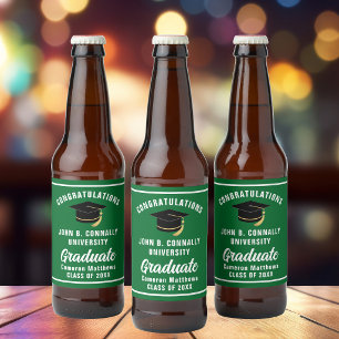 Groene Afstudeerfeest Op Maat Gemaakte Afgestudeer Bier Etiket