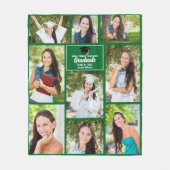 Groene afstudeerfoto-collage Aangepaste afstuderen Fleece Deken (Voorkant)