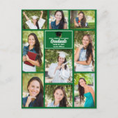 Groene afstudeerfoto-collage Moderne afstuderen Briefkaart (Voorkant)