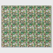 Groene afstudeerfoto-collage moderne afstuderen cadeaupapier (Vlak)