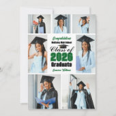 Groene afstudeerfoto collage van de klas van 2026 aankondiging (Voorkant)