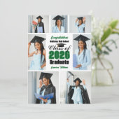 Groene afstudeerfoto collage van de klas van 2026 aankondiging (Staand voorkant)