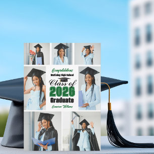 Groene afstudeerfoto collage van de klas van 2026 aankondiging