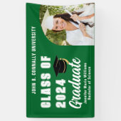 Groene afstudeerfoto met vette letters 2026 afstud spandoek (Verticaal)