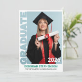 Groene Afstudeerklas 2026 Foto Aankondiging (Staand voorkant)