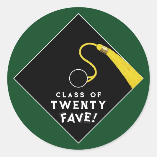 Groene Afstudeerklas van 2025 Ronde Sticker (Voorkant)
