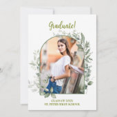 Groene afstudeeruitnodiging met foto kaart (Voorkant)