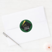 Groene Afstuderen 2026 Ronde Sticker (Envelop)