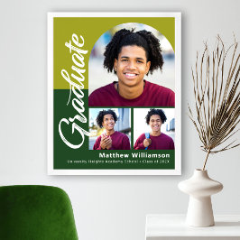 Groene Afstuderen 3 Foto Vet Boog Script Modern Poster