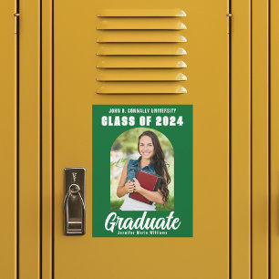 Groene Afstuderen Foto Moderne 2025 Magnet Kaart